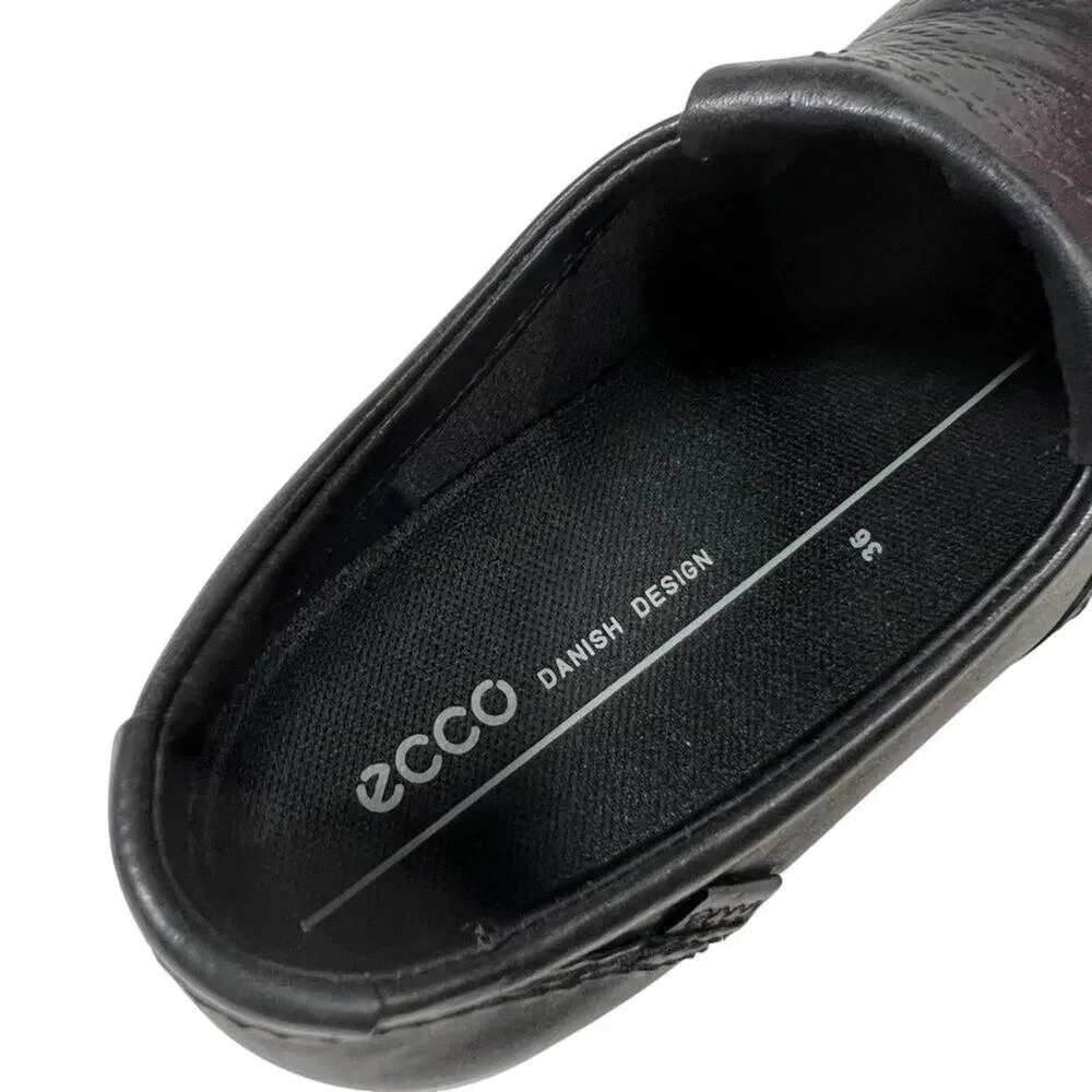 ECCO Soft 7 Slip-On Sneakers SIZE 36 Black Perforated Leather Walking Shoes NIB